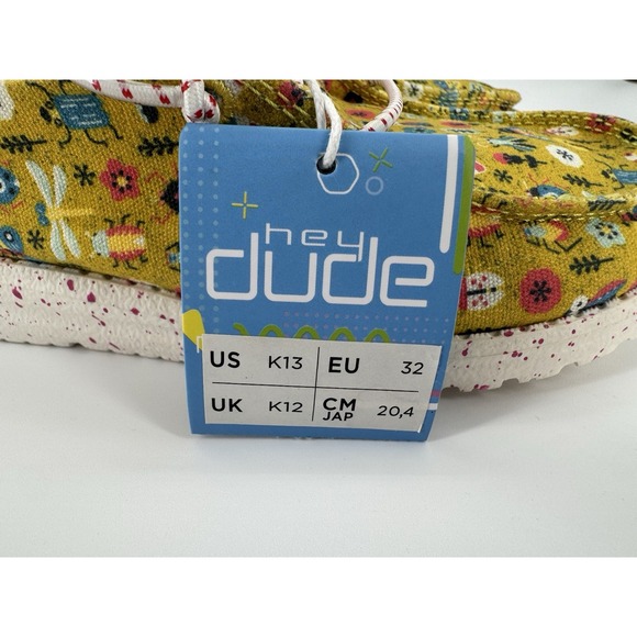 Hey‎ Dude NWT Girls Wendy Youth K 13 Bugs Yellow Slip-on Shoes Sneakers 32 - Picture 9 of 13